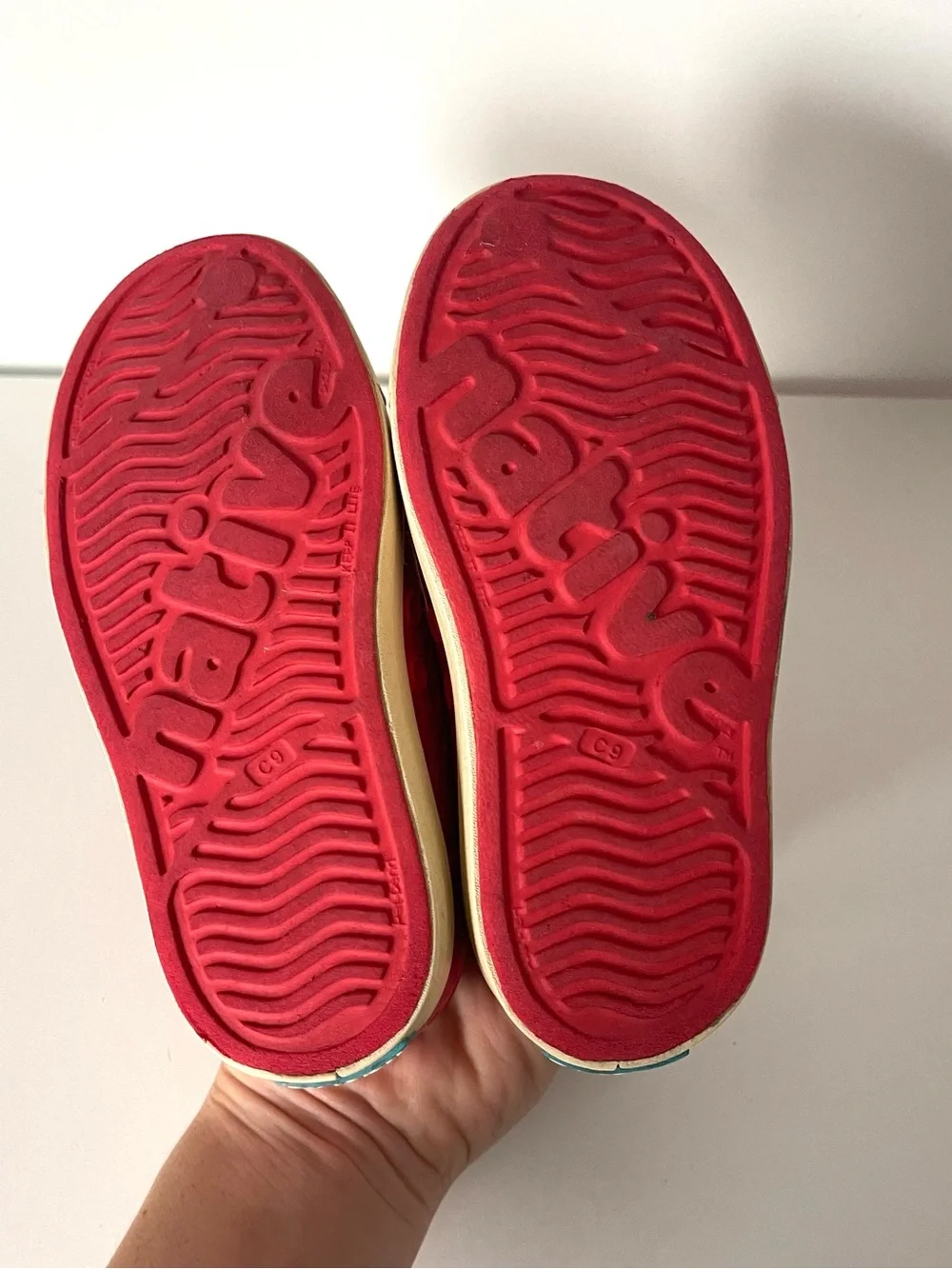 Native Red Slip-On Sneakers with Cream Toe by Native